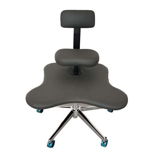 WINONDE Ergonomischer Bürostuhl, Kniestuhl mit Rückenstütze, Verstellbarer Meditationsstuhl, Spielhocker zur Linderung von Nacken- und Rückenschmerzen, Haltungsstuhl (Grau, Einheitsgröße) von WINONDE