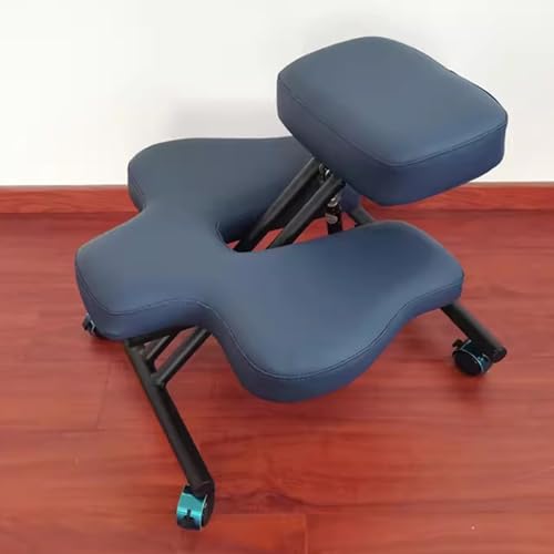 WINONDE Kniestuhl, Meditationshocker, Stuhl mit 2 Kissen, Flexible Kreuzbein-Kniestühle für das Heimbüro, orthopädische Korrekturhocker mit verstellbarem Neigungswinkel (blau, Einheitsgröße) von WINONDE