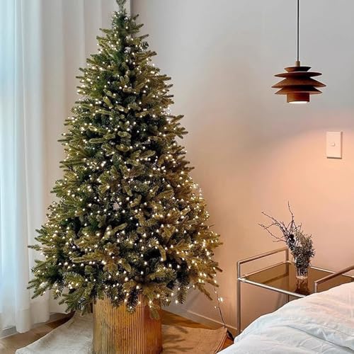 WINONDE NEIMENG 5 Fuß vorbeleuchteter künstlicher Weihnachtsbaum, aufklappbarer Weihnachtsbaum mit Zweigspitzen, PVC- und PE-Blättern, Metallständer, für Heimbüro-Urlaubsparty-Dekoration,XL von WINONDE