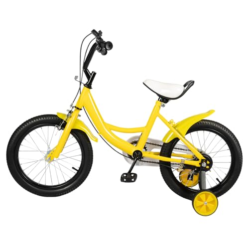 WINPANG 16 Zoll Kinderfahrrad, Kohlenstoffstahl-Legierung Kinderfahrrad mit Abnehmbare Stützräder, Fahrradklingel und Kettenabdeckung Höhenverstellbar Kinderfahrrad für von 5-8 Jahren (Gelb) WINPANG 16 Zoll Kinderfahrrad, Kohlenstoffstahl-Legierung Kinderfahrrad mit Abnehmbare Stützräder, Fahrradklingel und Kettenabdeckung Höhenverstellbar Kinderfahrrad für von 5-8 Jahren (Gelb) von WINPANG