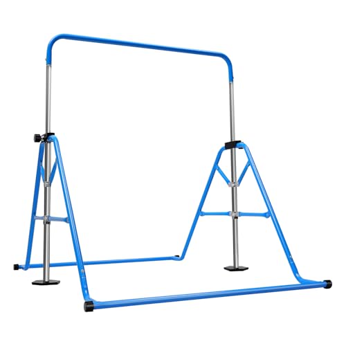 WINPANG Einziehbare Gymnastikstange, Kinder Trainingsstange Höhenverstellbare Klappbare Gymnastikstange Horizontale Stange Indoor Trainingsstange Outdoor Fitnessgeräte Blau von WINPANG