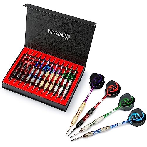 WINSDART Dartpfeile mit Metallspitzen-Set, professionelle Metallpfeile für Dartscheibe, Stahlspitze, Dartpfeile mit rutschfestem Eisenfass, Aluminium-Dartschäften, Dartschärfer, Geschenkbox WINSDART Dartpfeile mit Metallspitzen-Set, professionelle Metallpfeile für Dartscheibe, Stahlspitze, Dartpfeile mit rutschfestem Eisenfass, Aluminium-Dartschäften, Dartschärfer, Geschenkbox von WINSDART