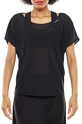 Winshape Damen Funktionelles, Leicht Transparentes Mesh-Dance Top Dt105 T-Shirt, Schwarz, XL EU Winshape Damen Funktionelles, Leicht Transparentes Mesh-Dance Top Dt105 T-Shirt, Schwarz, XL EU von WINSHAPE