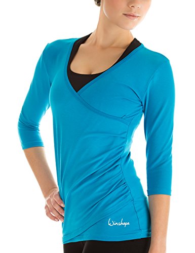 Winshape Damen 3/4-arm Shirt WS3 in Wickeloptik ,Fitness, Yoga-Pilates, Freizeit von WINSHAPE