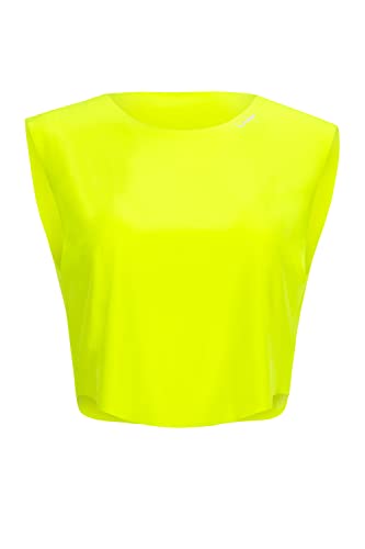 WINSHAPE Damen Functional Light Cropped Top Aet115, All-fit Style T-Shirt, Neon-gelb, M EU von WINSHAPE