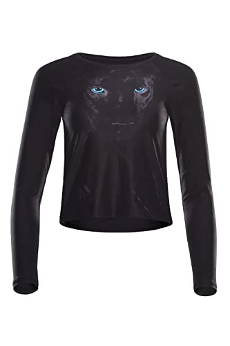 Winshape Damen Functional Light and Soft Cropped Long Sleeve Top Aet119ls Shirt, Panther Yoga-Shirt, Schwarz, M EU von WINSHAPE