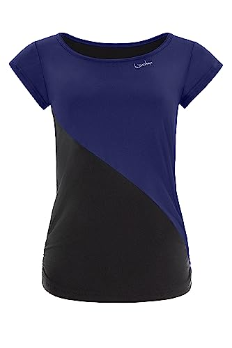 Winshape Damen Functional Light and Soft Kurzarmshirt Aet109ls T-Shirt, Dark-Blue-schwarz, M EU von WINSHAPE