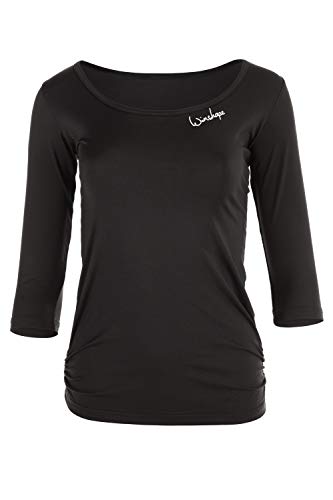 WINSHAPE Damen Super Leichtes Functional 3/4-arm Aet107, Slim Style ¾-arm Shirt, Schwarz, M EU von WINSHAPE