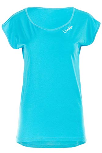 Winshape Damen Ultra leichtes Modal-Kurzarmshirt mit abgerundetem Saum MCT013, All-Fit Style, Fitness Freizeit Sport Yoga Workout, Sky-Blue, XS von WINSHAPE