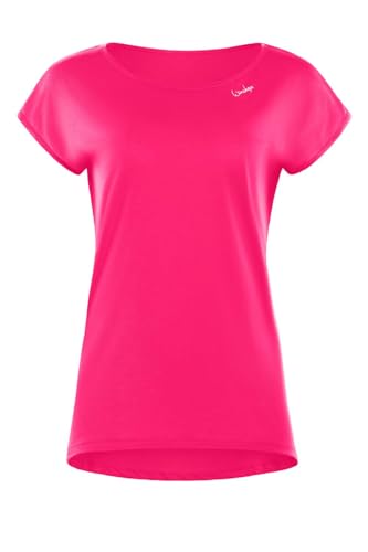 WINSHAPE Damen Ultra Leichtes Modal-kurzarmshirt Mit Abgerundetem Saum Mct013 Kurzarmshirt, Deep-pink, L EU von WINSHAPE