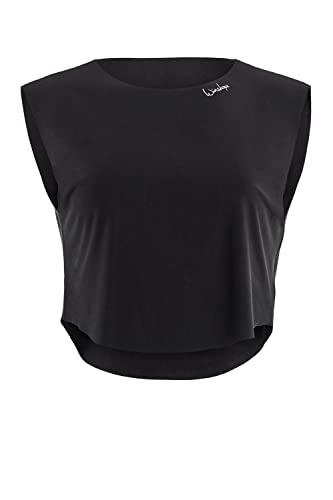 WINSHAPE Damen Light And Soft Cropped Top Aet115ls Yoga-Shirt, Schwarz, M EU von WINSHAPE