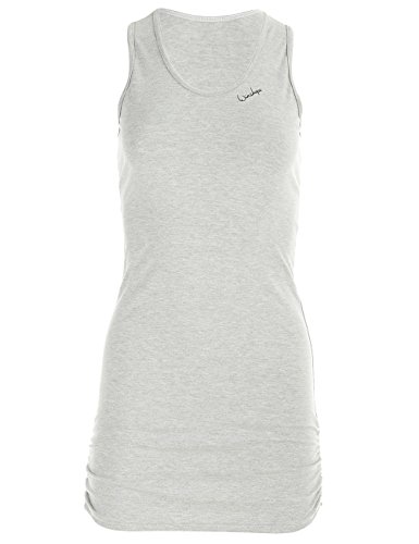 Winshape Damen Fitness Freizeit Longtop WTR15 mit seitlicher Raffung, Slim Style, Grey Melange, XS von WINSHAPE