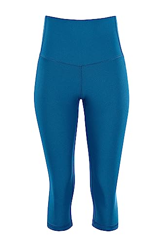 Winshape Damen Functional Comfort 3/4 -Tights Hwl217c “high Waist” Mit V-Shape Applikation Und Core-Bund Leggings, Teal-Green, XXL EU von WINSHAPE