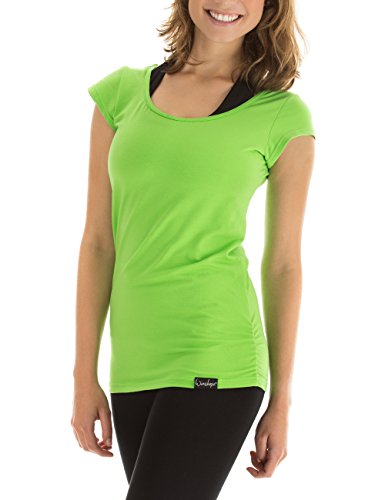 WINSHAPE Damen Fitness Freizeit Yoga Pilates Wtr4 Kurzarmshirt, Apfelgrün, L EU von WINSHAPE