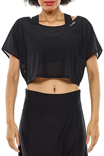 Winshape Damen kurzes, leicht transparentes Mesh-Dance Top DT106, Dance Style, Freizeit Sport Yoga Workout von WINSHAPE