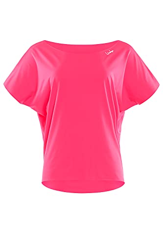 WINSHAPE Damen Super Leichtes Functional Dance-top Dt101 T-Shirt, Neon-pink, XS EU von WINSHAPE