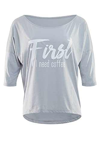 Winshape Damen ultra leichtes Modal-3/4-Arm Shirt MCS001 mit weißem „First I need coffee” Glitzer-Aufdruck, Winshape Dance Style, Fitness Freizeit Sport Yoga Workout Winshape Damen ultra leichtes Modal-3/4-Arm Shirt MCS001 mit weißem „First I need coffee” Glitzer-Aufdruck, Winshape Dance Style, Fitness Freizeit Sport Yoga Workout von WINSHAPE
