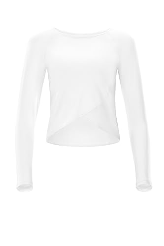 Winshape Damen Functional Light and Soft Cropped Long Sleeve Top Aet131ls Mit Overlap-Applikation Yoga-Shirt, Ivory, XXL EU von WINSHAPE