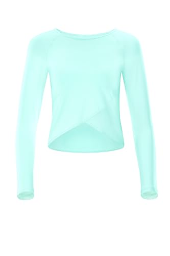 Winshape Damen Functional Light and Soft Cropped Long Sleeve Top Aet131ls Mit Overlap-Applikation Yoga-Shirt, Delicate-Mint, XXL EU von WINSHAPE