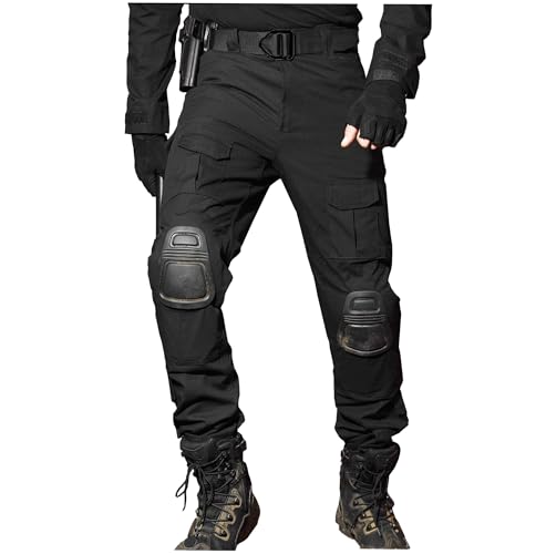 Taktische Cargo Hose Ripstop Airsoft Paintball Schießen Jagd Combat Hose Multi-Tasche Kampfhose mit Knieschützer (DE/NL/SE/PL, Alphanumerisch, S, Regular, Regular, Schwarz) Taktische Cargo Hose Ripstop Airsoft Paintball Schießen Jagd Combat Hose Multi-Tasche Kampfhose mit Knieschützer (DE/NL/SE/PL, Alphanumerisch, S, Regular, Regular, Schwarz) von WISEONUS