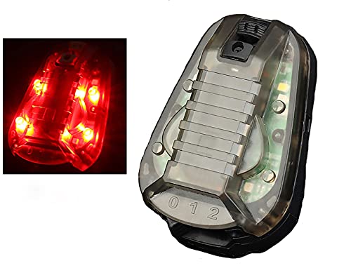 wasserdichte Taktische Helmlichter für Airsoft Helm Zubehör Stroboskop-Signallicht LED Jagdlampe Helmlampen (Schwarz (rotes Licht)) von WISEONUS