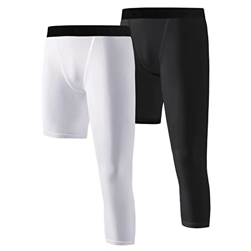 WISREMT 2er-Pack Jungen Kompressionshose Einbein 3/4 Leggings für Basketball Laufen Capri Tights Sport Athletic Base Layer WISREMT 2er-Pack Jungen Kompressionshose Einbein 3/4 Leggings für Basketball Laufen Capri Tights Sport Athletic Base Layer von WISREMT