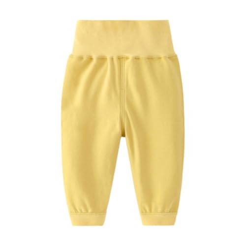 WISREMT Baby Jungen Mädchen Hosen Einfarbige Hosen mit hoher Taille Baumwolle Freizeithosen Kinder Elastischer Bund Unterteile von WISREMT