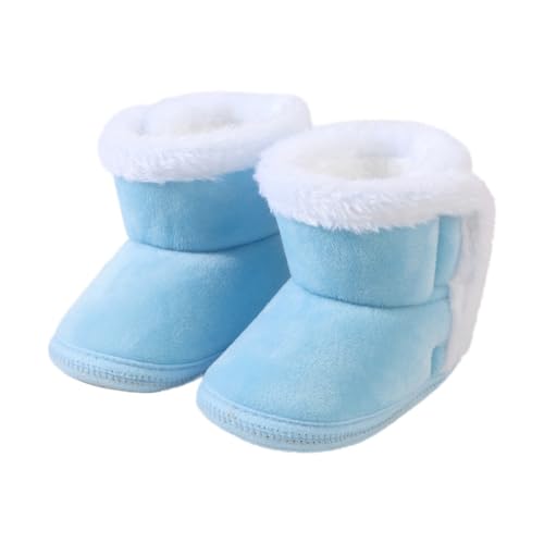 WISREMT Babyschuhe Neugeborene Schuhe mit Baumwollsohle Mädchen und Jungen Weiche Stiefel mit Baumwolle Säugling Anziehschuhe für Kinder Winter 6-15M von WISREMT