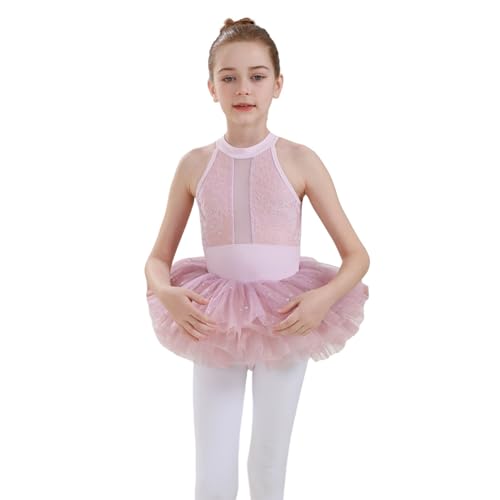 WISREMT Ballett Trikots für Mädchen Tanz Bodysuit mit abnehmbaren glänzenden Tutu/Spitze Röcke Kleinkind Kinder Teens Ballerina Combo Outfit für 2-16 Jahre Kinder von WISREMT