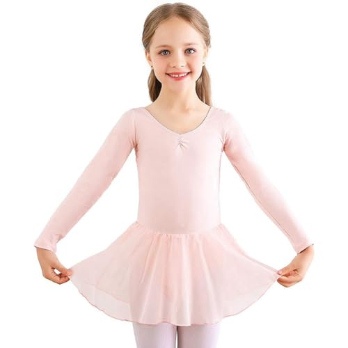 WISREMT Ballett Trikots mit Rock Kleine große Mädchen Tanz Ballerina Outfit Kleider Langarm Hohlrücken Ballett Tutu Kleid WISREMT Ballett Trikots mit Rock Kleine große Mädchen Tanz Ballerina Outfit Kleider Langarm Hohlrücken Ballett Tutu Kleid von WISREMT