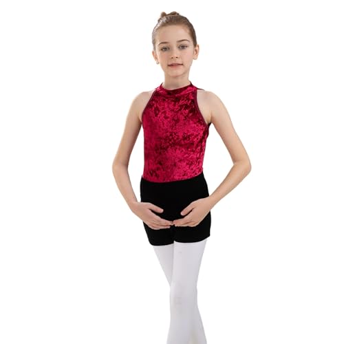 WISREMT Gymnastik Trikots mit Tanzshorts für Mädchen Kleinkinder Kinder Teens Einteiler Tumbling Outfits Tanzbekleidung Activewear für 2-16 Jahre Kinder von WISREMT