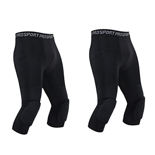 WISREMT Herren Jungen Kompressionshose mit Knieschonern 3/4 Capri Sport Strumpfhosen Basketball Athletic Base Layer Workout Leggings WISREMT Herren Jungen Kompressionshose mit Knieschonern 3/4 Capri Sport Strumpfhosen Basketball Athletic Base Layer Workout Leggings von WISREMT