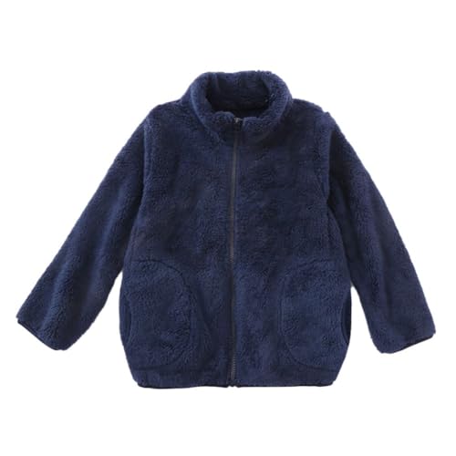 WISREMT Jungen Mädchen Fleece Jacke Leichte Jacke mit durchgehendem Reißverschluss mit Taschn Herbst Winter Frühling Einfarbige Oberbekleidung für große kleine Kleinkinder Kinder 3-12Y von WISREMT