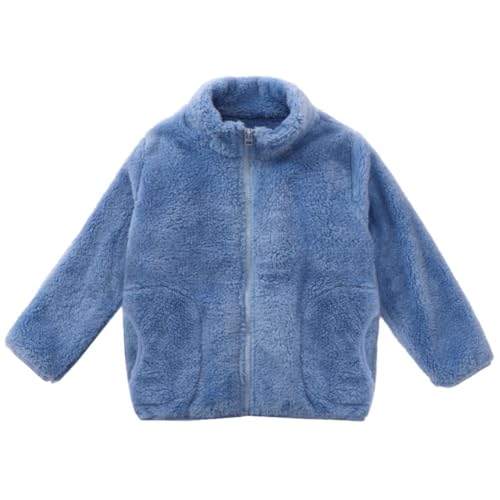 WISREMT Jungen Mädchen Fleece Jacke Leichte Jacke mit durchgehendem Reißverschluss mit Taschn Herbst Winter Frühling Einfarbige Oberbekleidung für große kleine Kleinkinder Kinder 3-12Y von WISREMT