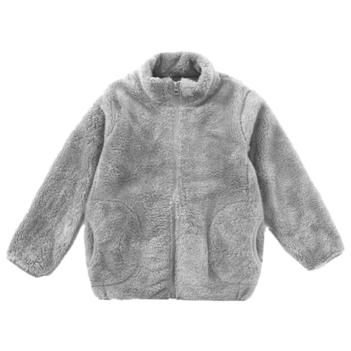 WISREMT Jungen Mädchen Fleece Jacke Leichte Jacke mit durchgehendem Reißverschluss mit Taschn Herbst Winter Frühling Einfarbige Oberbekleidung für große kleine Kleinkinder Kinder 3-12Y von WISREMT