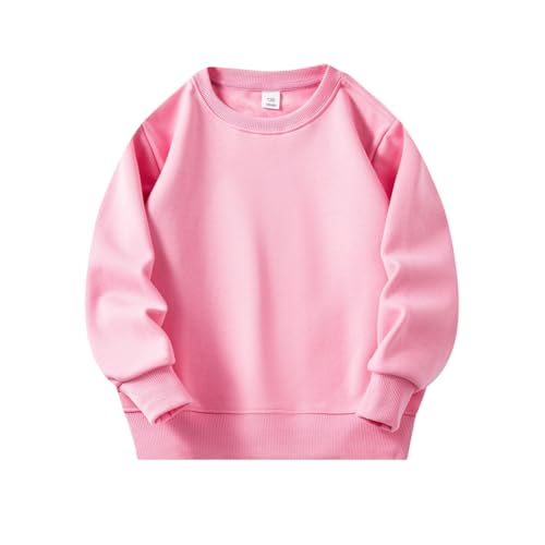 WISREMT Jungen Mädchen Langarm Fleece Sweatshirt Kleinkind Kinder Rundhalsausschnitt Pullover Shirt Casual Einfarbig Sport Tops Herbst Winter Kleidung 2-9Y von WISREMT