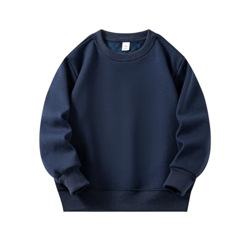 WISREMT Jungen Mädchen Langarm Fleece Sweatshirt Kleinkind Kinder Rundhalsausschnitt Pullover Shirt Casual Einfarbig Sport Tops Herbst Winter Kleidung 2-9Y von WISREMT