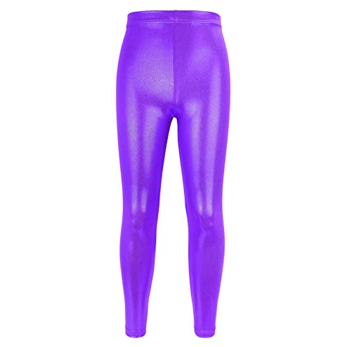 WISREMT Kinder Mädchen Gymnastik Glänzende Tanz Leggings Fußlose Ballett Stretch Hose Kinderstrumpfhose von WISREMT