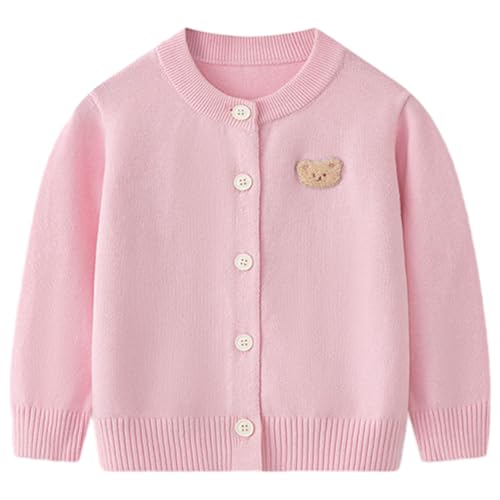 WISREMT Kinder Mädchen Pullover Strickjacke Baby Feste Strickjacken Kleinkind Weiche und Dehnbare warme Kleidung Langarm-Outfits für 3-7T von WISREMT