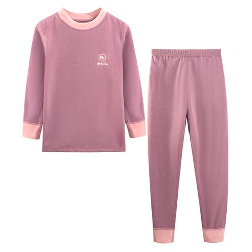 WISREMT Kinder Thermounterwäsche für Jungen Fleece gefütterte Basisschicht Top und Bottom Sets Mädchen Thermounterwäsche Set Long Johns für große kleine Kinder Teen 3-16Y von WISREMT