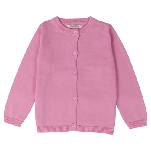 WISREMT Kleinkind Baby Junge Mädchen Strickjacke Baumwolle Schule Uniform Pullover Einfarbige Pullover Tops für kleine Kinder 18M-8Y von WISREMT