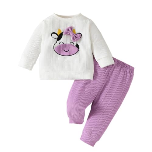 WISREMT Kleinkind Baby Mädchen Jogginganzug Langarm Pullover Top und Hosen Sets Jogginghose Jogginghose Jogger Hosen Unterteile Säugling 2 Stück Herbst Outfits 6M-3Y von WISREMT