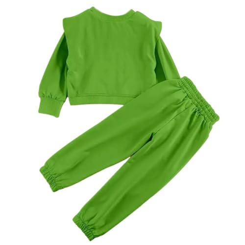 WISREMT Kleinkind Baby Mädchen Sweatshirt und Hosen Set 2 Stück Trainingsanzug Einfarbige Jogginganzüge Herbst Winter Kleidung Sets für 1-8 Jahre von WISREMT