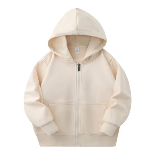 WISREMT Kleinkind Jungen Mädchen Zip Up Hoodies Dünne Kapuzenjacke Einfarbig Langarm Hoodie Sweatshirt Kind Casual Outwear Kleidung von WISREMT