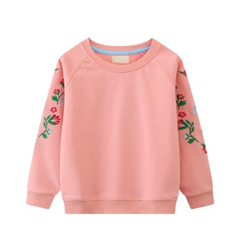 WISREMT Kleinkind Mädchen Sweatshirt Langarm Rundhalsausschnitt Tops Cartoon Print Pullover T-Shirt Kinder Freizeit T-Shirts Herbst Winter Kleidung für 2-7 Jahre von WISREMT