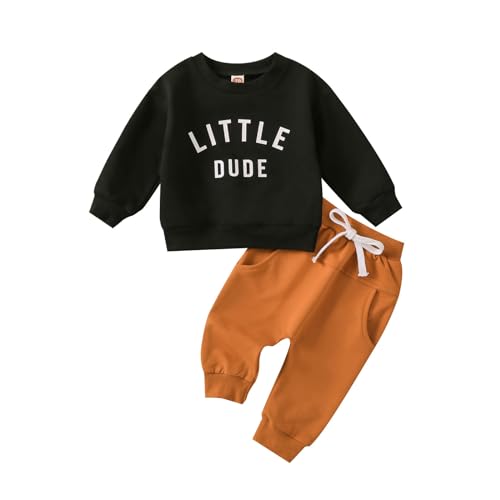 WISREMT Kleinkind Säugling Baby Junge Sweatshirts Hosen Set 2Pcs Langarm Pullover Top und Jogger Hosen Outfits für Halloween Weihnachten von WISREMT