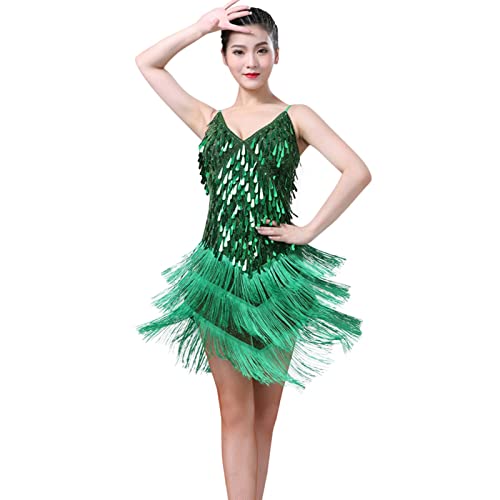 WISREMT Lateinisches Tanzkleid für Frauen Halloween Party Kostüm, Ballsaal, Salsa, Samba, Rumba, Tango, Quaste, Funkelnde Pailletten, Tanzkleidung WISREMT Lateinisches Tanzkleid für Frauen Halloween Party Kostüm, Ballsaal, Salsa, Samba, Rumba, Tango, Quaste, Funkelnde Pailletten, Tanzkleidung von WISREMT