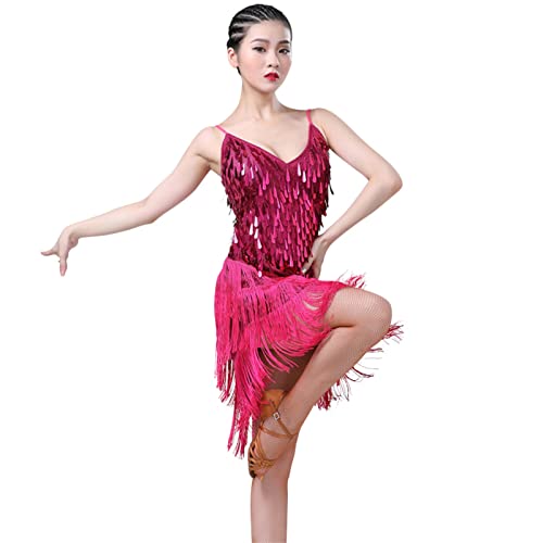 WISREMT Lateinisches Tanzkleid für Frauen Halloween Party Kostüm, Ballsaal, Salsa, Samba, Rumba, Tango, Quaste, Funkelnde Pailletten, Tanzkleidung WISREMT Lateinisches Tanzkleid für Frauen Halloween Party Kostüm, Ballsaal, Salsa, Samba, Rumba, Tango, Quaste, Funkelnde Pailletten, Tanzkleidung von WISREMT