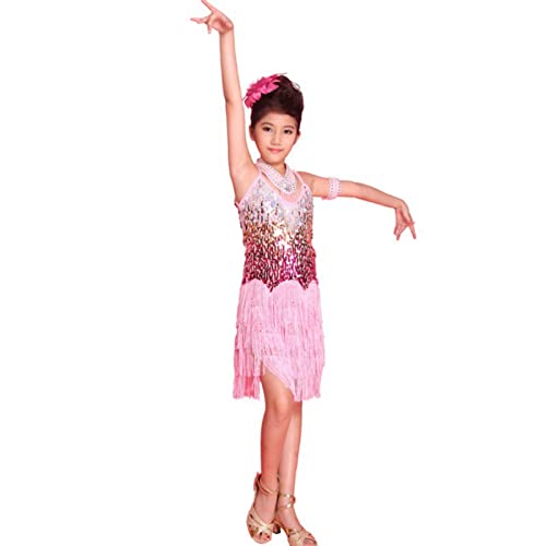 WISREMT Mädchen Pailletten Quaste Lateinamerikanischer Tanz Kleid Kinder Teenager Rumba Samba Salsa Tanzkleider Ärmellose Fransenschicht Party Tanzbekleidung WISREMT Mädchen Pailletten Quaste Lateinamerikanischer Tanz Kleid Kinder Teenager Rumba Samba Salsa Tanzkleider Ärmellose Fransenschicht Party Tanzbekleidung von WISREMT