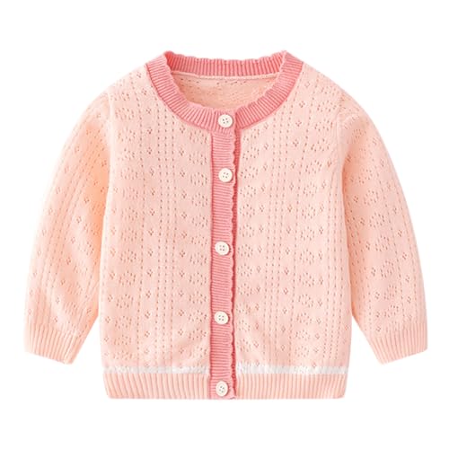 WISREMT Mädchen Strickjacke Kinder Cropped Pullover Säugling Button Down Strickwaren Langarm Strickjacke Kleinkind Herbst Winter Kleidung für 1-7Jahre von WISREMT